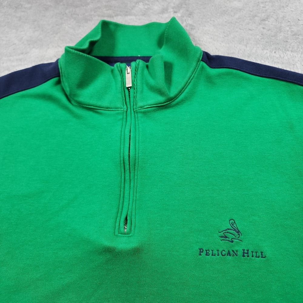 Polo Golf Ralph Lauren Sweater Mens Large Green 1/4 Zip Mock Neck Pelican Hill - Picture 5 of 12